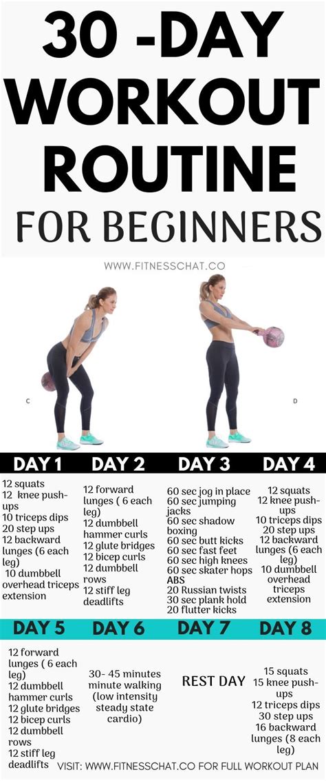 Best 30 Day Workout Plan For Beginners At Home Pdf Workout Routines