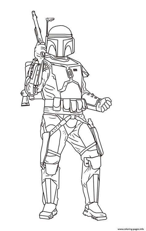 jango fett star wars episode ii attack   clones coloring pages printable