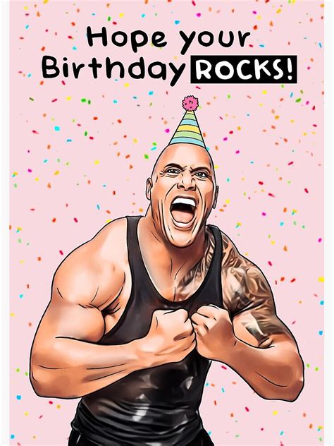 The Rock Meme Happy Birthday Greeting Card Greeting Card For Sale By