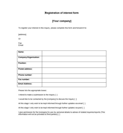 Registration Of Interest Forms Docs 2023
