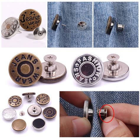 Metal Snap Buttons For Jean Pants Replace Waist Extender Antique Brass