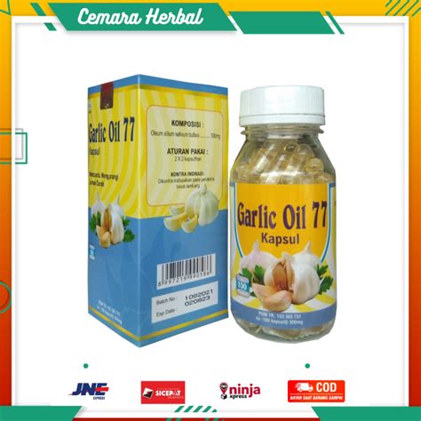 Garlic Oil 77 Ekstrak Bawang Putih Dalam Bentuk Kapsul Minyak Isi 100