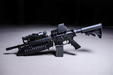 Assault Rifle With Grenade Launcher Stock Photo Image Of Assault