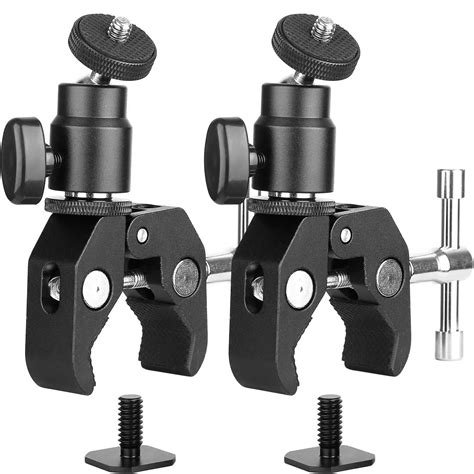 Buy 2pack Chromlives Camera Clamp Mount Ball Head Monitor Clamp Super