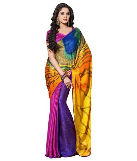 Queens Multi Color Silk Saree Buy Queens Multi Color Silk Saree Online At Low Price