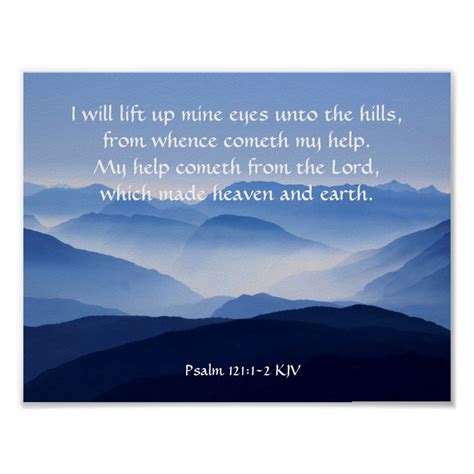 Psalm 1211 2 My Help Cometh From The Lord Poster Psalm 121 Psalms Lord
