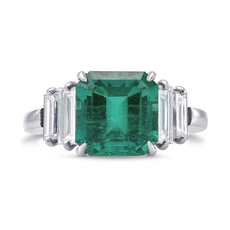 Emerald And Diamond Extraordinary Side Stone Ring Sku 313170 441ct Tw