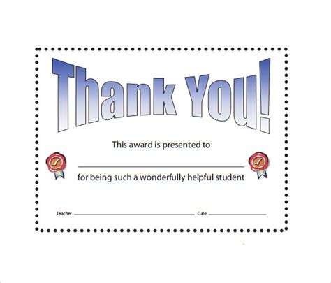 Sample Thank You Certificate Template 10 Documents Download In Pdf