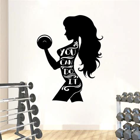 Fitness Wall Decal Workout Wall Decal Gym Wall Decor Etsy