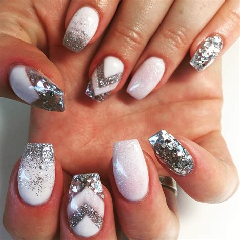 24 Silver Acrylic Nail Art Designs Ideas Design Trends Premium