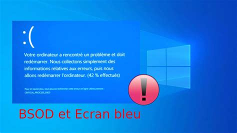 Écran bleu BSOD sur Windows malekal s site