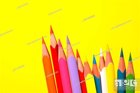 Close Up Of Abstract Multi Colored Pencils Stock Photo Picture And