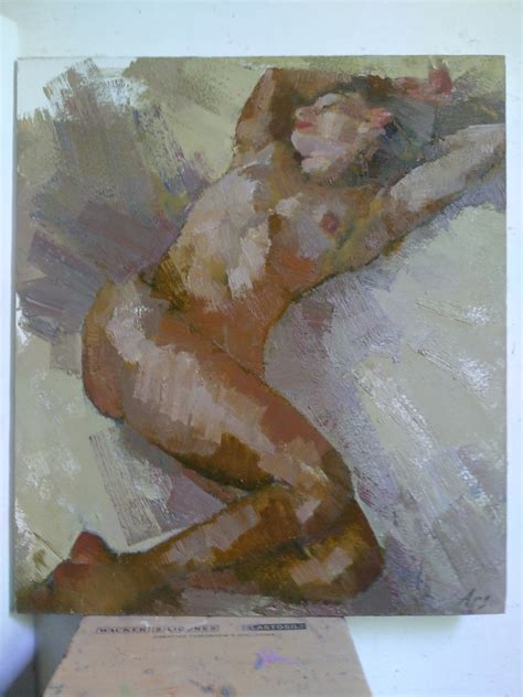 Desnudo en una perspectiva difícil Pintura de Arsen Abrarovich Rustamov