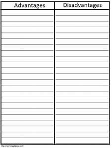 T Chart With Lines Worksheets