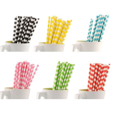 Paper Straws Sky Blue Stripes X25