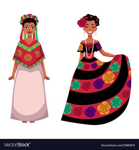 mexican woman in traditional national dress vector image