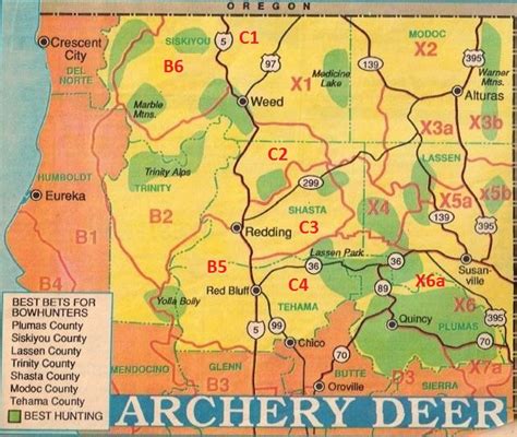 2017 California Archery Deer Hunting Maps Bow Hunting