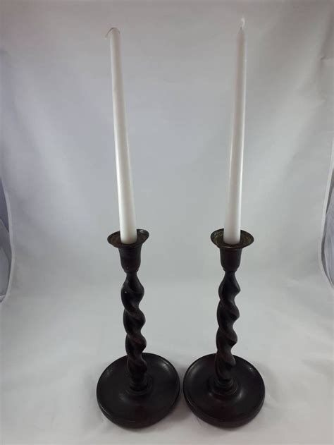 Vintage Wood Candlesticks Twisted Wooden Candle Holders Etsy Canada