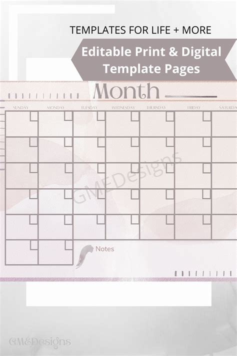 Enjoy Planning Each Month With This Editable Fillable Monthly Calendar