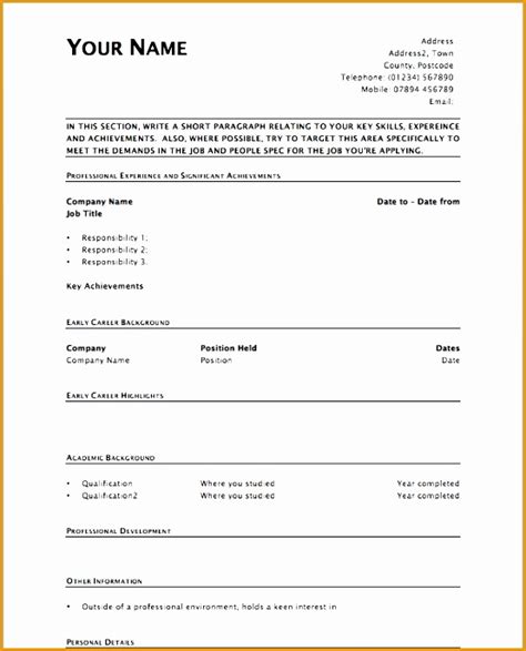 8 Pin Blank Resume Fill In Pdf Free Samples Examples And Format