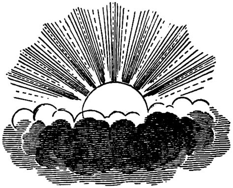 clip art of celestial sun and clouds