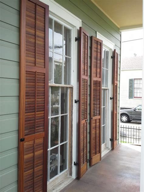 Operable Louvered Exterior Shutters Traditional Porch