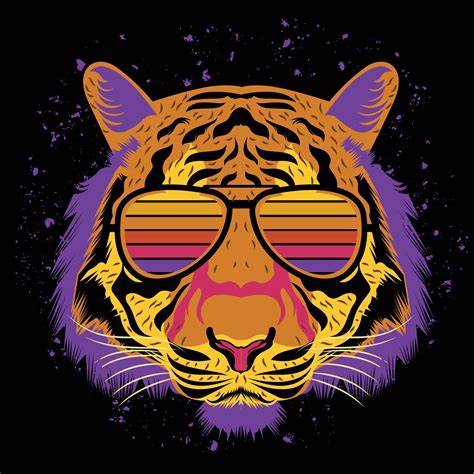 tiger face illustration for t shirt design 681713 Vector Art at Vecteezy