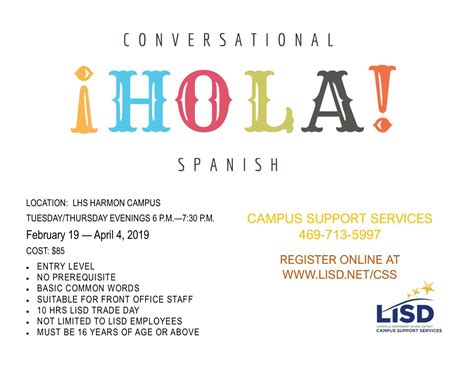 Campus Support Services Conversational Spanish