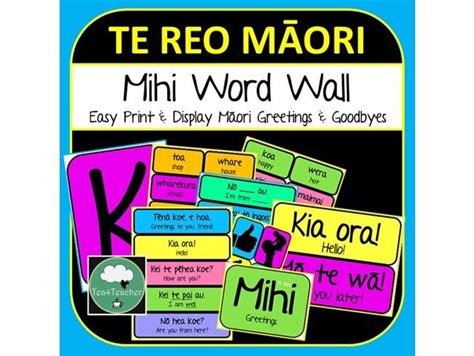 Māori Mihi Word Wall Display Te Reo Māori Posters Greetings Teaching