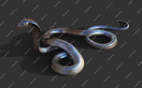 3d King Cobra Le Plus Long Serpent Venimeux Du Monde Photo Premium
