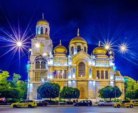 Night View Of The Dormition Of The Theotokos Cathedral In Varna