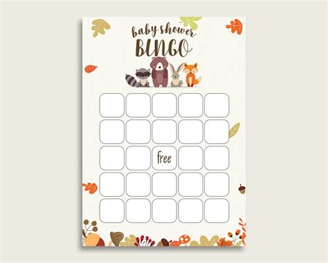 Cards pdf, free printable owl baby shower bingo cards. Brown Beige Baby Shower Bingo Blank Game Printable ...
