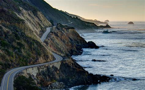 Fondos de Pantalla x Costa Carreteras EE UU Montañas Coast California Naturaleza