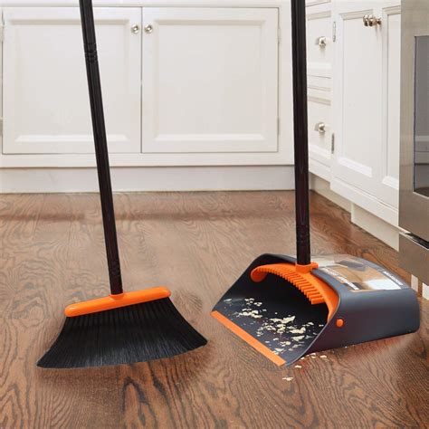 Broom And Dustpan Set Sweep Set Upright Broom And Dust Pan Combo Wit