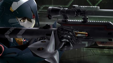 Anime Girls Snipers Heterochromia Wallpaper Resolution1600x900 Id