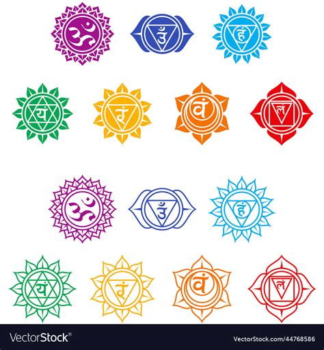 Chakra Symbols Design Royalty Free Vector Image
