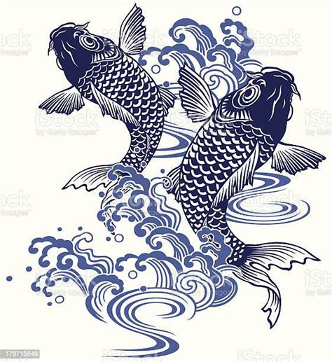 japanese carp stock illustration download image now koi carp japanese culture tattoo istock