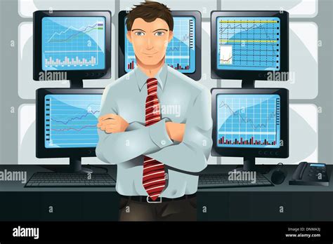 Business Man Monitors Stock Vector Images Alamy