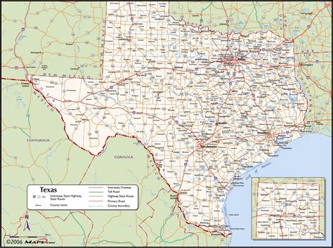 Texas State Map With Counties Outline And Location Of Each County In