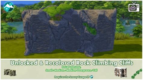 Rock Climbing Cliffs Unlocked And Recolored By Bakie At Mod The Sims