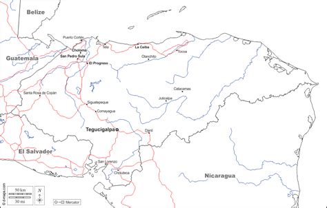 Mapa Hidrografia Honduras