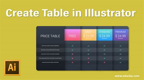Create Table In Illustrator 2 Methods To Draw A Table In Illustrator