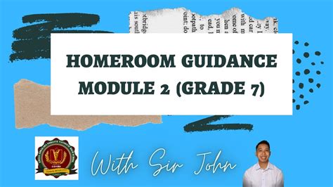 Homeroom Guidance Module 2 For Grade 7 YouTube