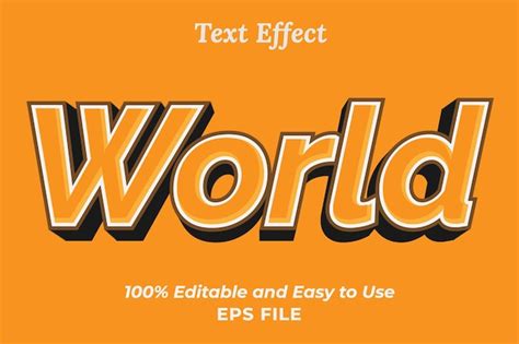 Premium Vector World Text Effect Editable And Easy To Use