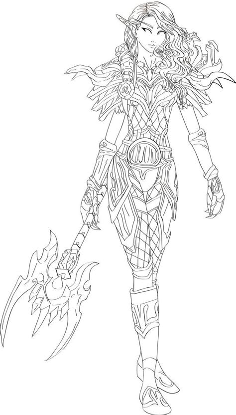 Wow Elves Coloring Pages Blood Elf Hunter By Dinaconcept