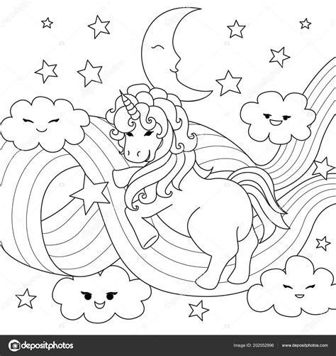 Imprimir Unicornio Con Arcoiris Para Colorear Dibujos Para Colorear