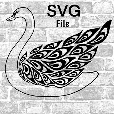 Swan Bird Svg File Digital Download Digital Cut For Cricut Etsy
