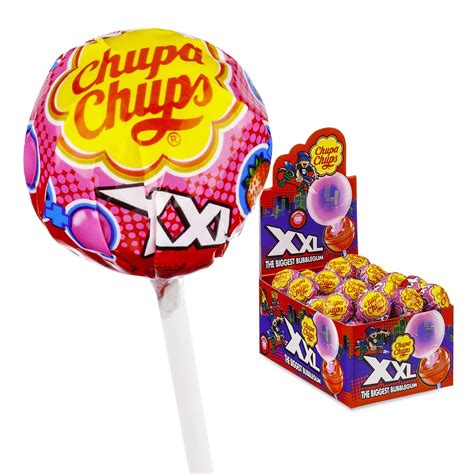 Buy Chupa Chups Xxl Bubblegum Filled Fruit Lollipops Candy Pack Of 25