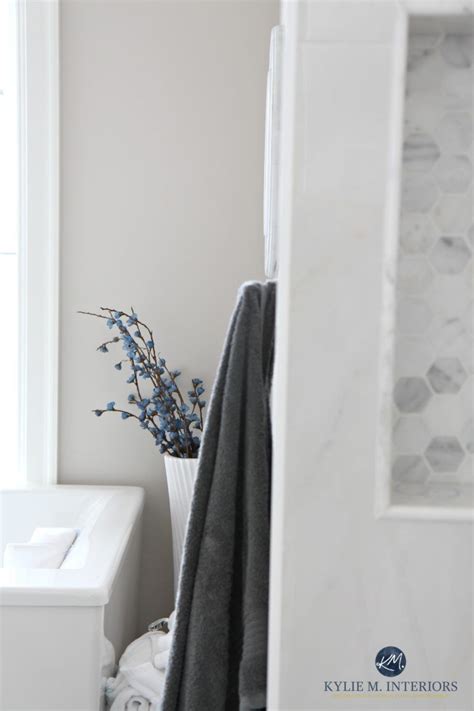 Soft gray colour with taupe undertones shown in espresso bathroom. Contemporary Marble Bathroom - Ultimate Luxury! benjamin ...