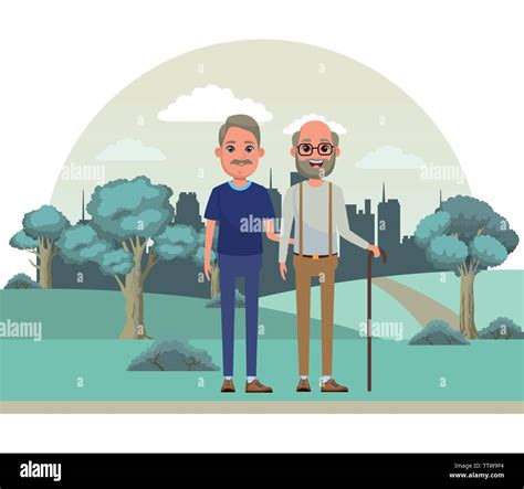 Elderly People Avatar Cartoon Character Stock Vector Image Art Alamy